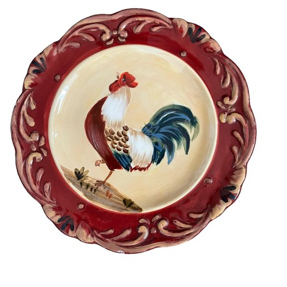 Rare Certified International Pamela Gladding 8.75" Rooster Salad Plate Set 5 HTF - Picture 2 of 12